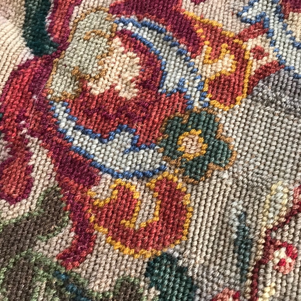 Vintage | Courting Needlepoint Tapestry Panel - Picture 3 of 6